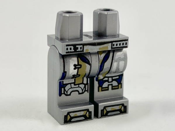 Hips and Legs with Asymmetric Makeshift Armor, Dark Tan and Dark Blue Trim Pattern