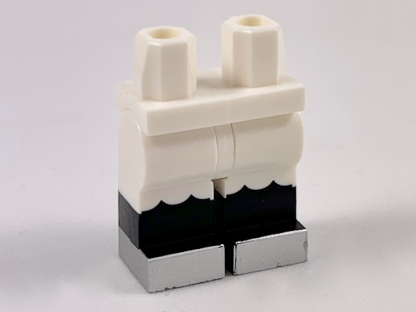 Hips and Legs with Molded Black Lower Legs / Boots and Printed Ruffles and Silver Shoes Pattern