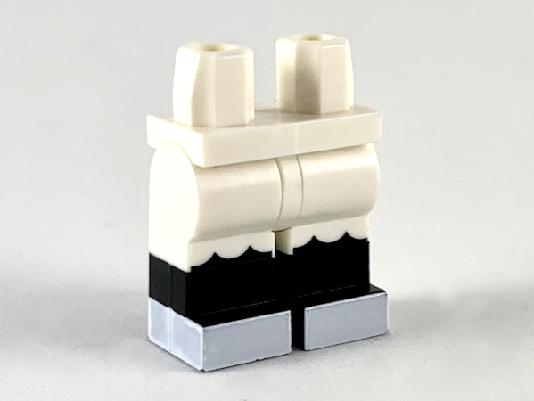 Hips and Legs with Molded Black Lower Legs / Boots and Printed Black Ruffles and White Feet Pattern