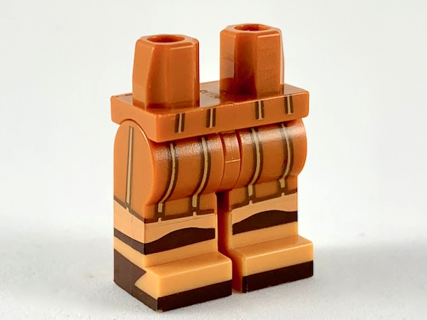 Hips and Legs with Skirt with Tan Straps, Nougat Legs, and Dark Brown Sandals Pattern