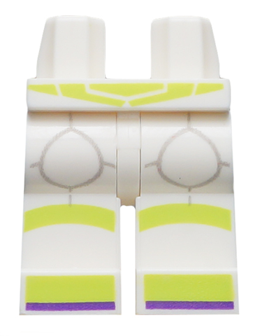 Hips and Legs with Lime Belt, Knee Pads and Toes with Dark Purple Trim Pattern