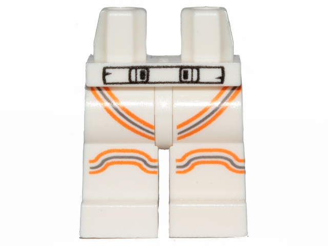 Hips and Legs with Black Outlined Belt, Dark Bluish Gray and Orange Stripes Pattern