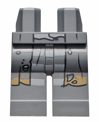 Hips and Legs with Long Coattails, Light Bluish Gray and Dark Bluish Gray Stripes Pattern