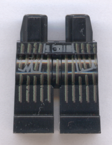 Hips and Legs with White and Brown Striped Robe Pattern