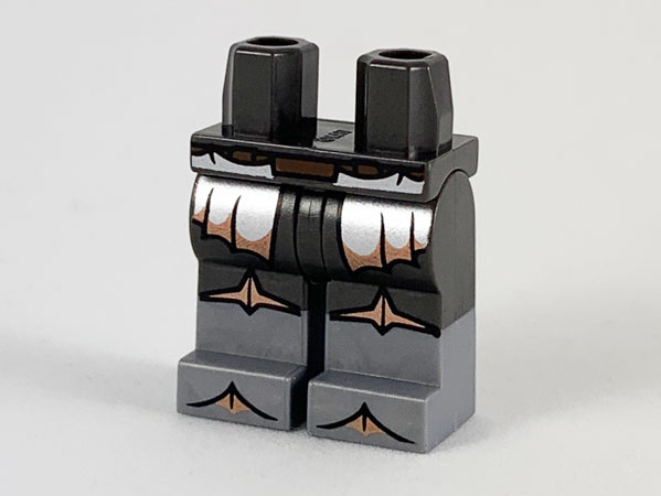 Hips and Legs with Flat Silver Boots, Silver and Copper Pointed Armor Panels Pattern