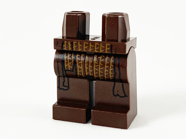 Hips and Legs with Tunic and Robe Tails with Medium Nougat Stripes Pattern