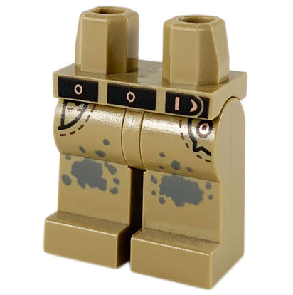 Hips and Legs with Black Belt, Copper Trim and Dark Bluish Gray Splotches Pattern