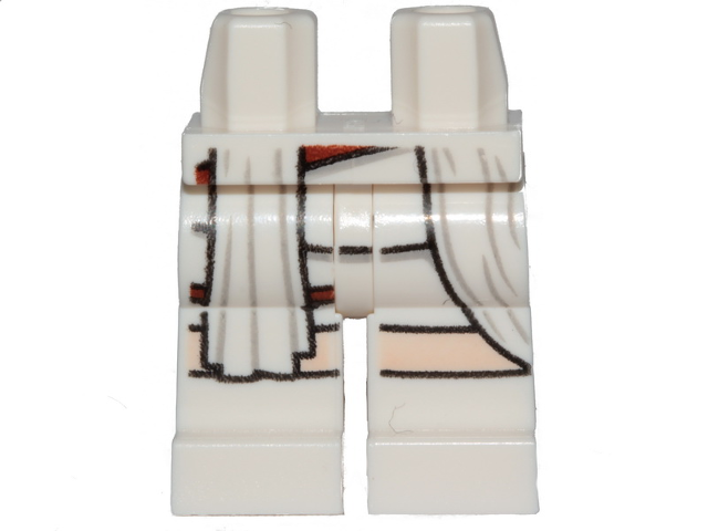 Hips and Legs with Flowing Robe and Dark Red Strap Pattern