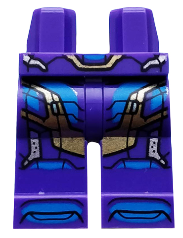 Hips and Legs with Blue and Gold Armor Panels Pattern