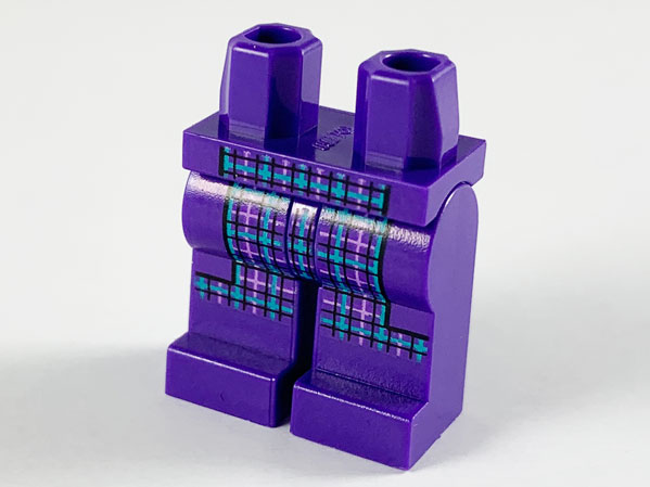 Hips and Legs with Long Coattails, Dark Turquoise and Bright Pink Plaid Pattern