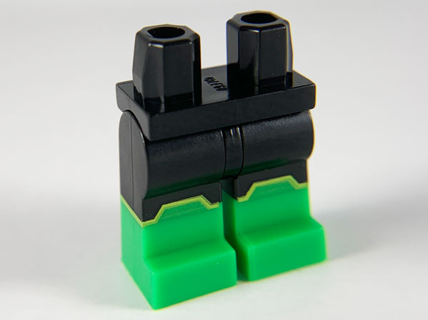 Hips and Legs with Molded Bright Green Lower Legs / Boots and Printed Yellow Boot Tops Pattern