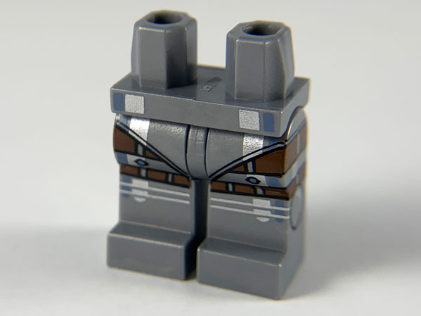 Hips and Legs with Silver Armor and Reddish Brown Stripes Pattern