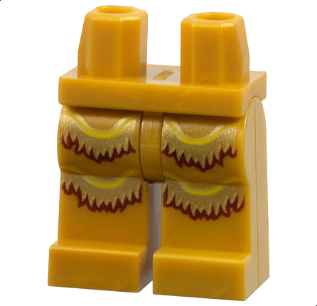 Hips and Legs with Gold and Dark Red Fringe Pattern