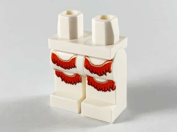 Hips and Legs with Red and Dark Red Fringe Pattern