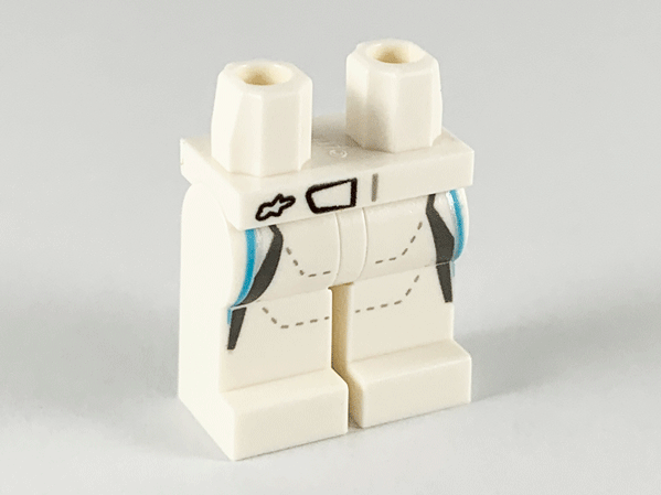 Hips and Legs with Black Buckle, Medium Azure and Dark Bluish Gray Stripes Pattern