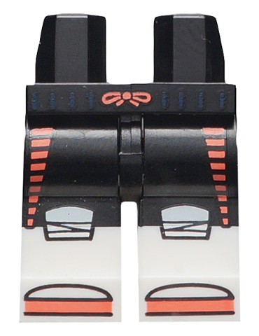 Hips and Legs with White Boots, Coral Drawstring, Side Stripes and Toes Pattern