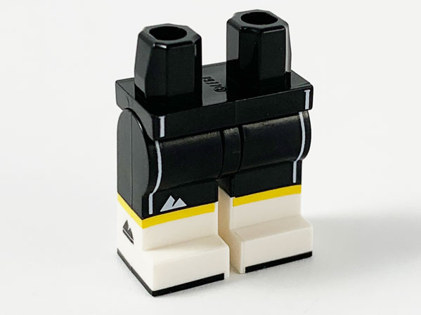 Hips and Legs with White Boots, White Side Strips and Mountain Logo at Knee and on Sides Pattern