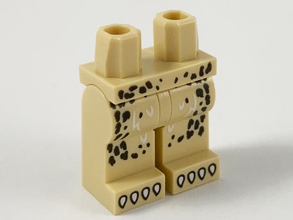 Hips and Legs with Animal Print Black Spots and White Fur Lines and Claws Pattern