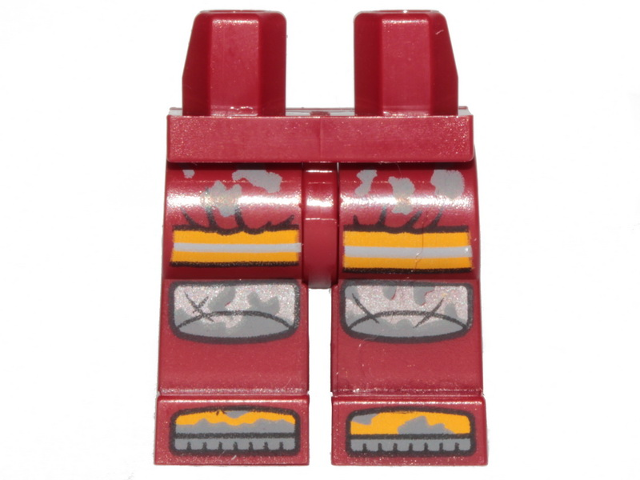 Hips and Legs with Silver and Bright Light Orange Knee Pads and Boots Pattern