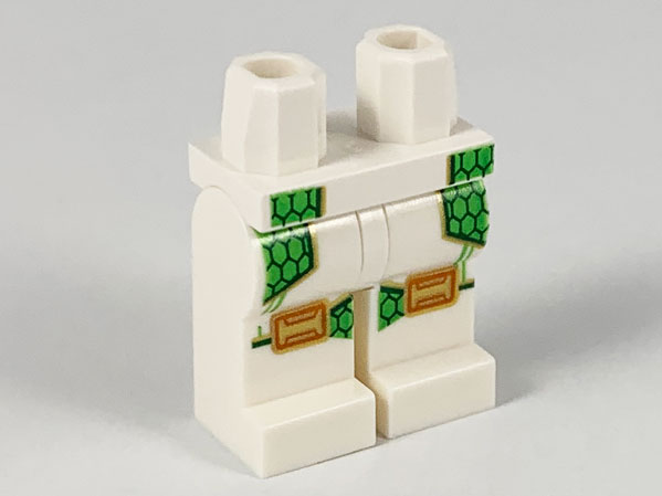 Hips and Legs with Bright Green Scales and Gold Knee Pads Pattern