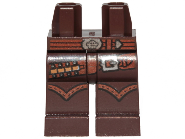 Hips and Legs with Reddish Brown Belt with Silver Bullets and Buckle Pattern