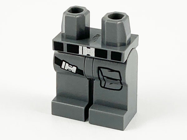 Hips and Legs with Black Belt, Silver Buckle, Black Strap Right Leg and Pouch Left Leg Pattern