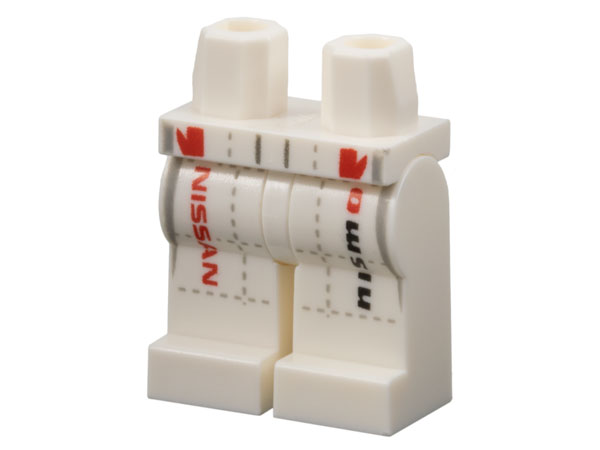 Hips and Legs with Light Bluish Gray Stripes, Red 'NISSAN' and Black 'NISMO' Pattern