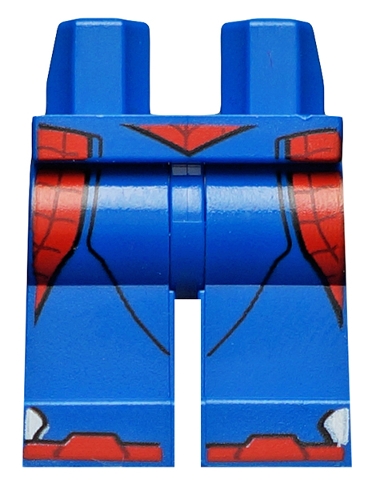 Hips and Legs with Red and Black Spider-Man Webbing Pattern