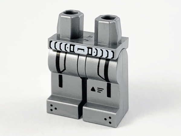 Hips and Legs with Light Bluish Gray Belt, Thick Black Vertical Lines and Dots on Feet Pattern