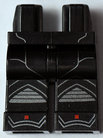 Hips and Legs with Pearl Dark Gray Knee Pads and Red Dots on Feet Pattern