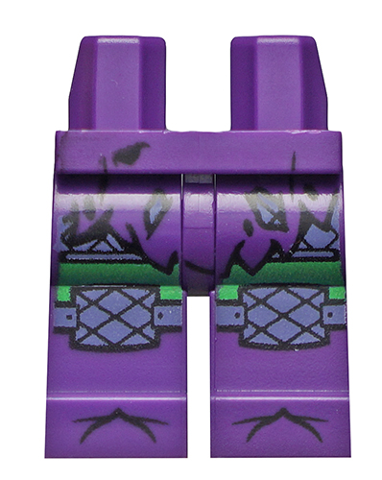 Hips and Legs with Dark Purple Tunic and Bright Green Knees Pattern