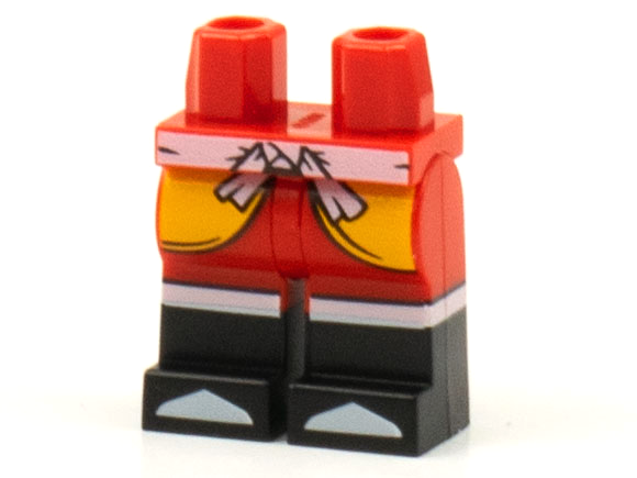 Hips and Legs with Black Boots, Bright Light Orange Robe Ends, White Sash and Shoe Tips Pattern