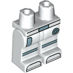 Hips and Legs with Metallic Light Blue Buckle and Stripes with Black Lines and Space Boots Pattern