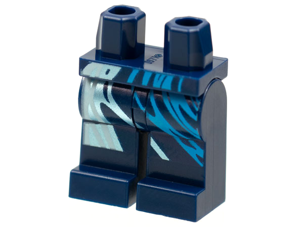 Hips and Legs with Light Aqua, Metallic Light Blue, and Dark Azure Energy Swirls Pattern