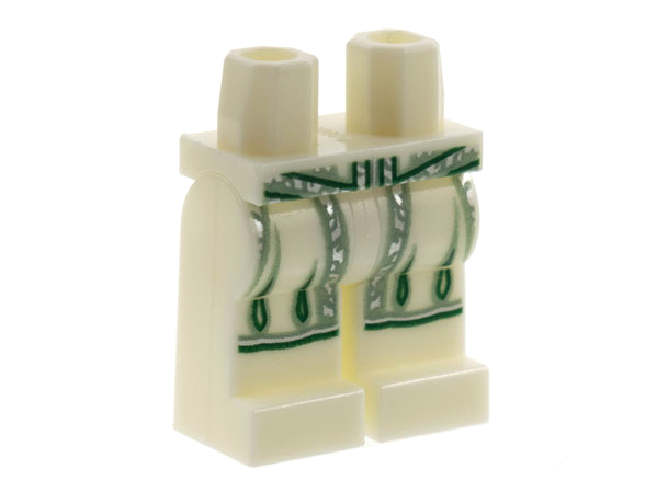 Hips and Legs with Robe End, Silver, Sand Green, and Dark Green Hems and Trim Pattern