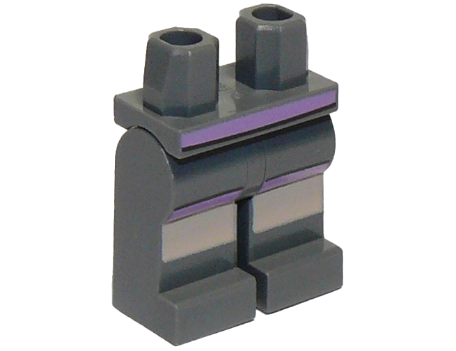 Hips and Legs with Light Nougat and Medium Lavender Stripes Pattern