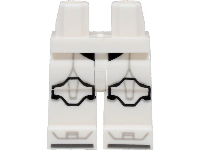 Hips and Legs with SW Clone Trooper Armor and Black and Light Bluish Gray Markings and Knee Pads Pattern