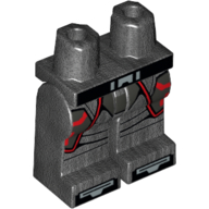 Hips and Legs with SW Black Belt, Red and Silver Armor Plates Pattern (Gar Saxon)