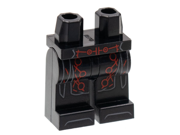 Hips and Legs with Light Bluish Gray Robe Lines, Red Circuitry Pattern