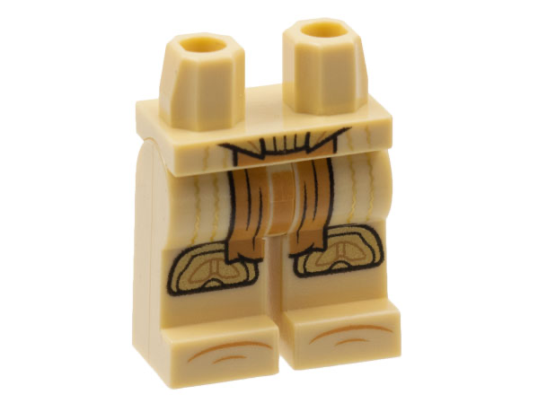 Hips and Legs with Medium Nougat Loincloth, Gold Knee Pads and Trim Lines Pattern