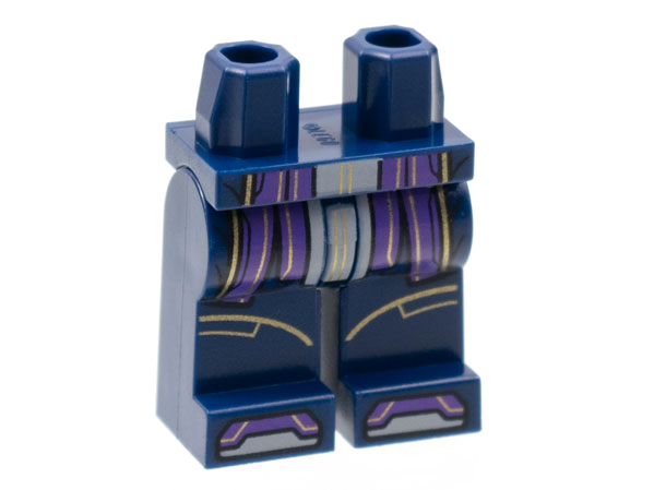 Hips and Legs with Dark Purple Robe End and Toes, White Center Panel, Gold Trim Pattern