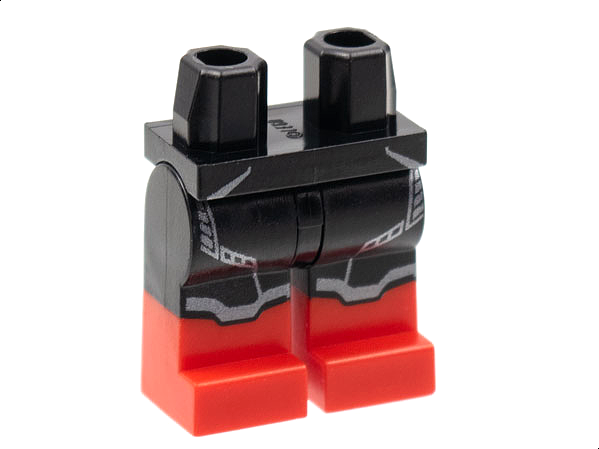 Hips and Legs with Molded Red Lower Legs / Boots and Printed Silver Armor Lines Pattern