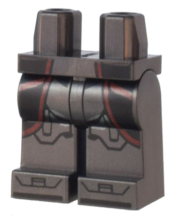 Hips and Legs with SW Clone Trooper Armor with Black Panels and Dark Red Lines Pattern