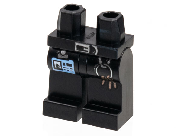 Hips and Legs with Silver Buckle and Keyring, Copper Keys, Bright Light Blue ID Badge Pattern