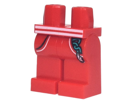 Hips and Legs with White Waistband, Pockets, Earbud with Dark Turquoise Wire Pattern