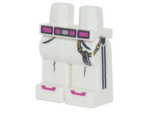 Hips and Legs with Dark Pink Belt and Shoe Tops, Strap with Carabiner, and Black Stripes on Sides Pattern
