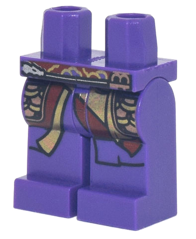 Hips and Legs with Gold and Copper Panels, Dark Red Robe Ends, Sling Ring Pattern