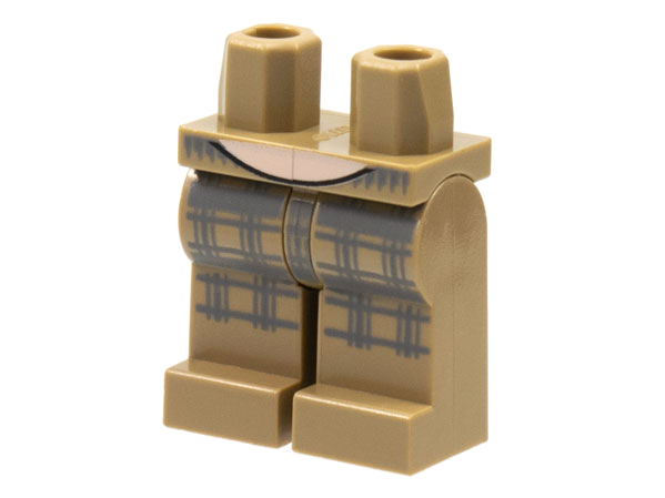 Hips and Legs with Light Nougat Stomach, Dark Bluish Gray Plaid Pattern