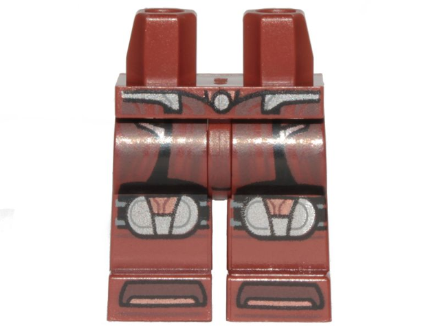 Hips and Legs with Black and Silver Knee Pads and Straps Pattern