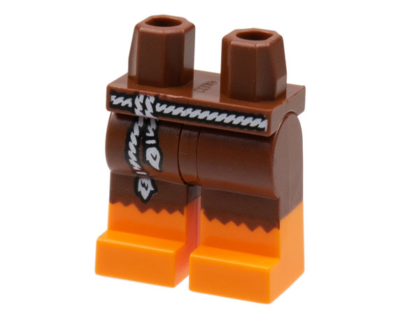 Hips and Legs with Orange Boots, Tattered Edge, White Rope Belt Pattern